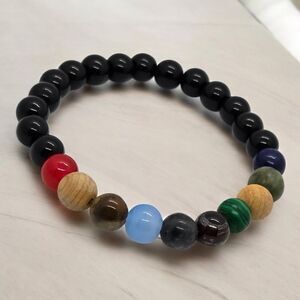 Solar System Planet Bracelet Cosmic Galaxy Universe Unisex Beaded Space Jewelry